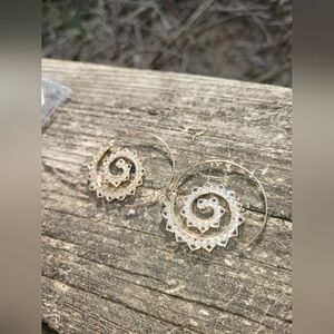 Elegant Spiral Gold Earrings